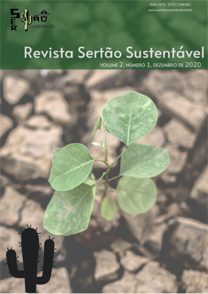 Capa da Revista Sertão Sustentável. Uma planta nascendo em solo árido.